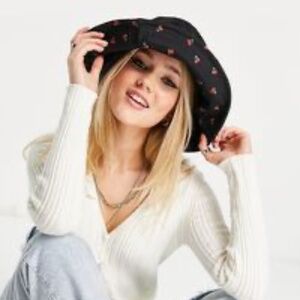 ASOS Reversible Bucket Hat in Black Cherry Print